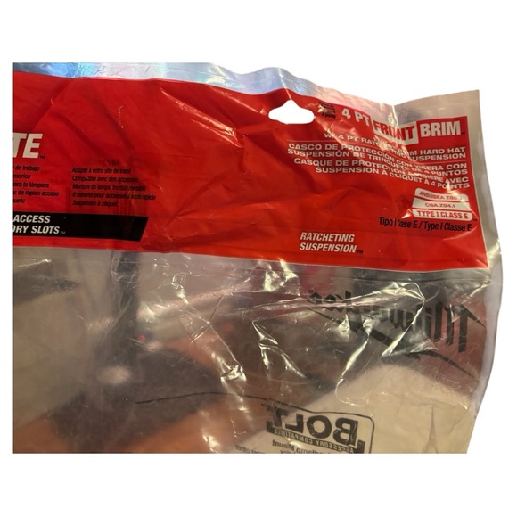 BOLT Red Type 1 Class E Front Brim Non-Vented Hard Hat NWT - Picture 13 of 13